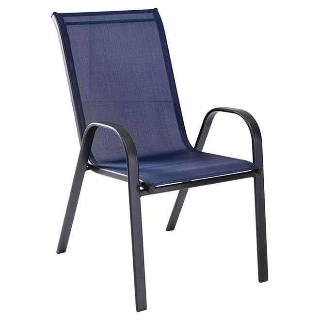 Chaise de patio, empilable, accoudoirs incurvés, bleue  RONA