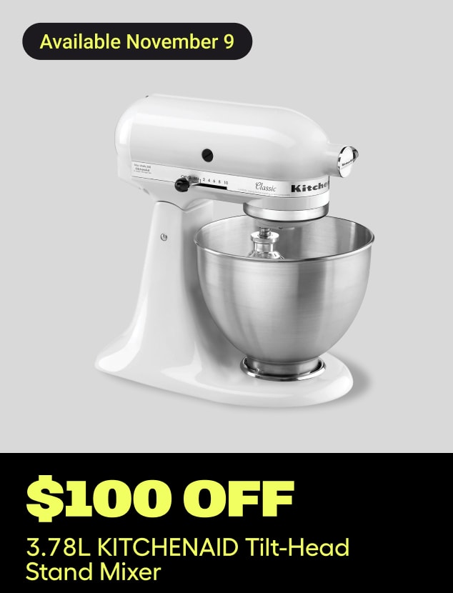 $100 off
KITCHENAID 3.78-L Tilt-Head Stand Mixer