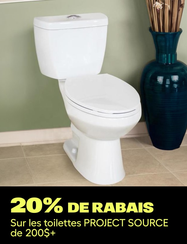 20% de rabais
Sur les toilettes PROJECT SOURCE de 200$+