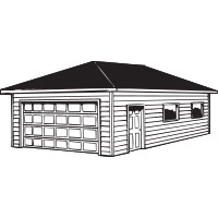 Single Wooden Garage CLASSIC (44 mm), 5x6 m (16'x20'), 30 m² Delivery in 4  - 6 weeks