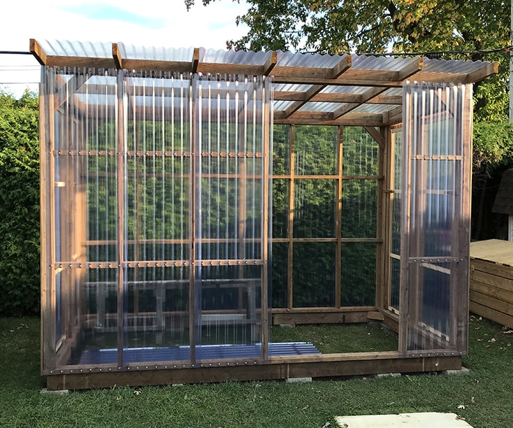 DIY greenhouse with PVC panels