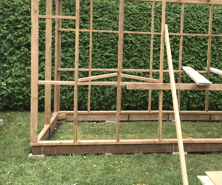 Wooden residential greenhouse