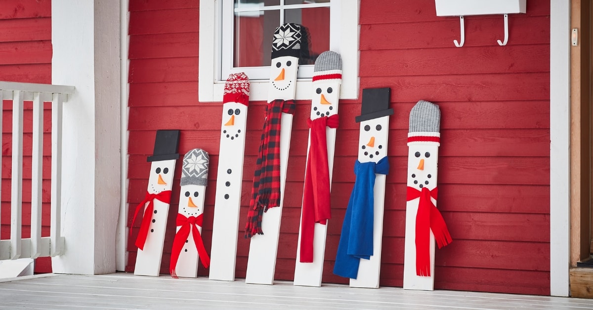 Wooden snowmen Christmas decorations