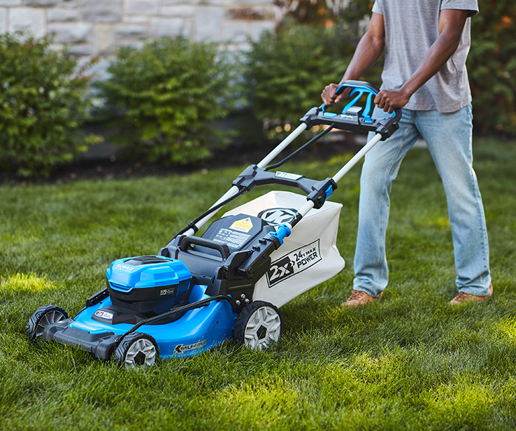 Man mowing the lawn