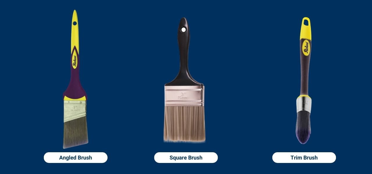 Different shapes of paint brushes