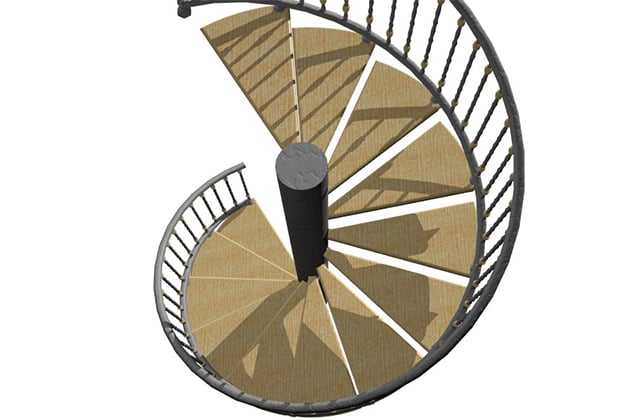 3D L-shaped stair calculator: Building materials calculator of a staircase  with 90° turn