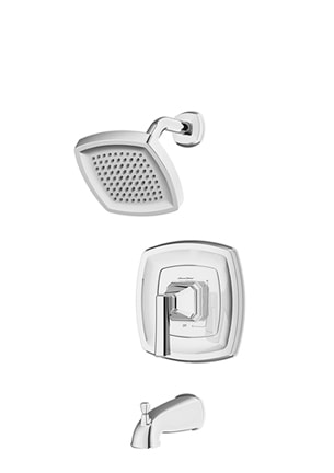 Robinet de bain et douche rond chrome