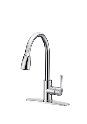 Modern chrome kitchen faucet