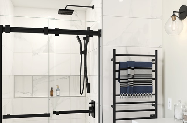 Robinet de douche de couleur noir mat