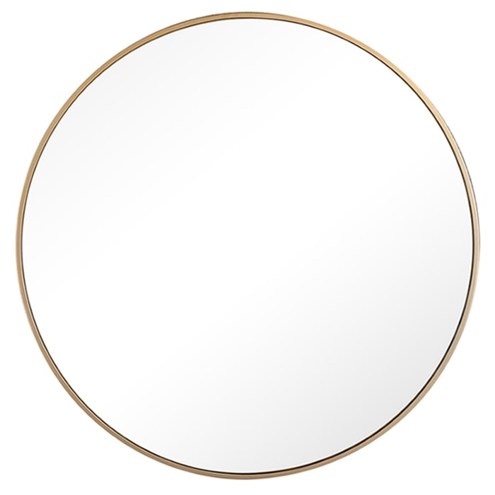 Bathroom mirror with brass frame