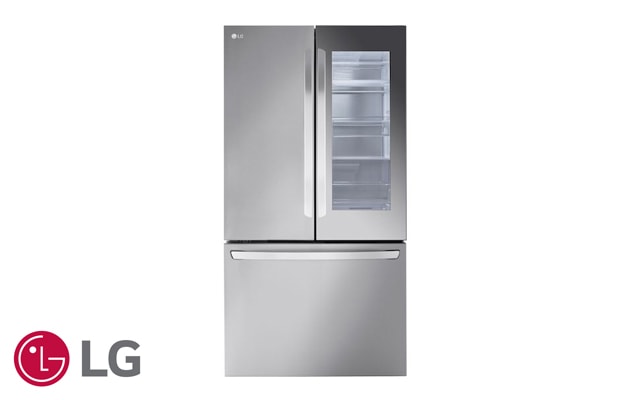 A stainless steel fridge