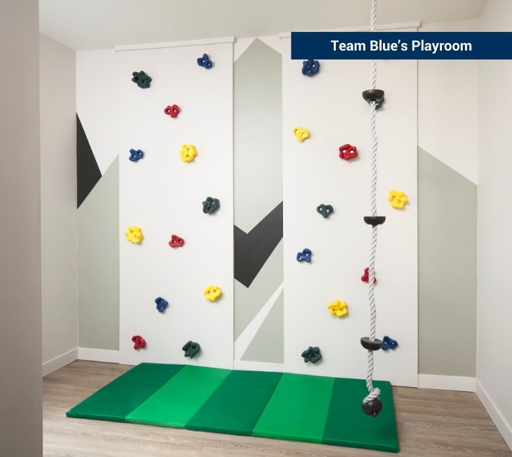 A small playroom and home gym